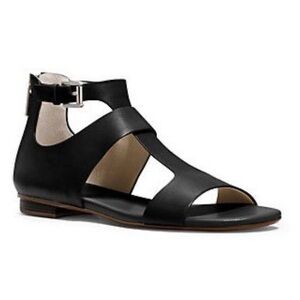 Michael Kors Pamela Black Strappy Women's T Strap Sandals